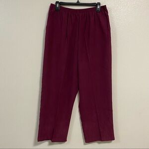 Alfred Dunner Pull on Pants Maroon Size 16